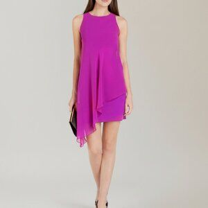 Ted Baker London Asymmetric Dress Size 3 (US 8) Pink Sleeveless Mini Shift